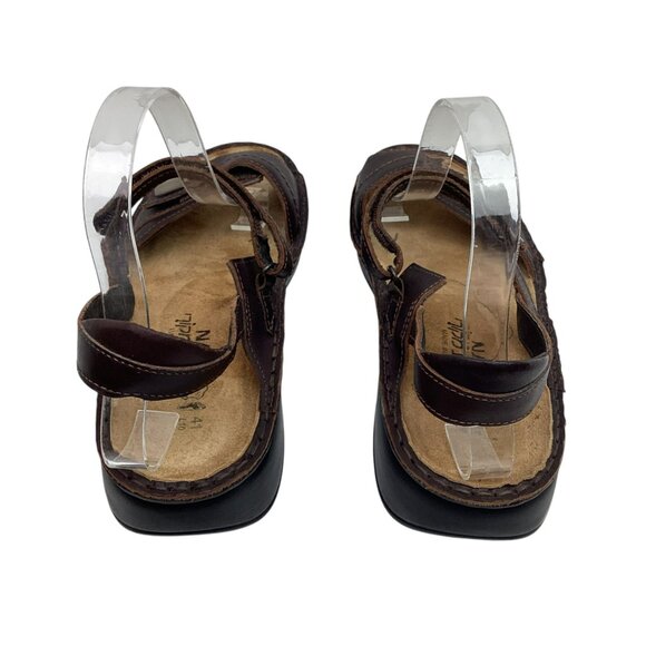 Naot Papaya Wedge Slingback Womens 10 Leather Sandals Brown - Picture 5 of 11